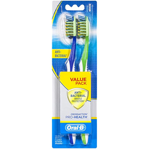 Oral-B CrossAction Pro-Health Anti-Bacterial Manual Toothbrush 2 Pack