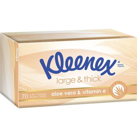 Kleenex Aloe Vera & Vitamin E 3 Ply Large & Thick Facial Tissues 70