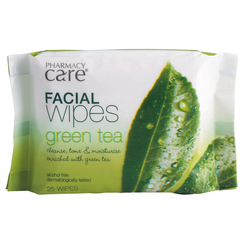 Pharmacy Care Facial Wipes Green Tea 25 Pack