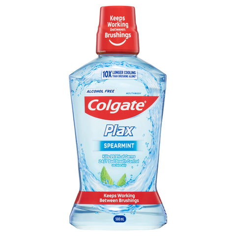 Colgate Plax Alcohol free Antibacterial Spearmint Mouthwash 500mL