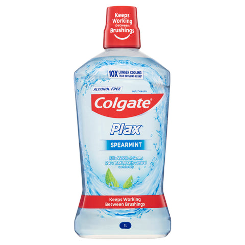 Colgate Plax Alcohol free Antibacterial Mouthwash Spearmint 1L