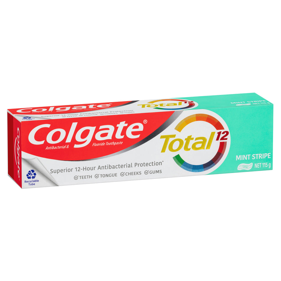 Colgate Total Mint Stripe Antibacterial Fluoride Gel Toothpaste 115g
