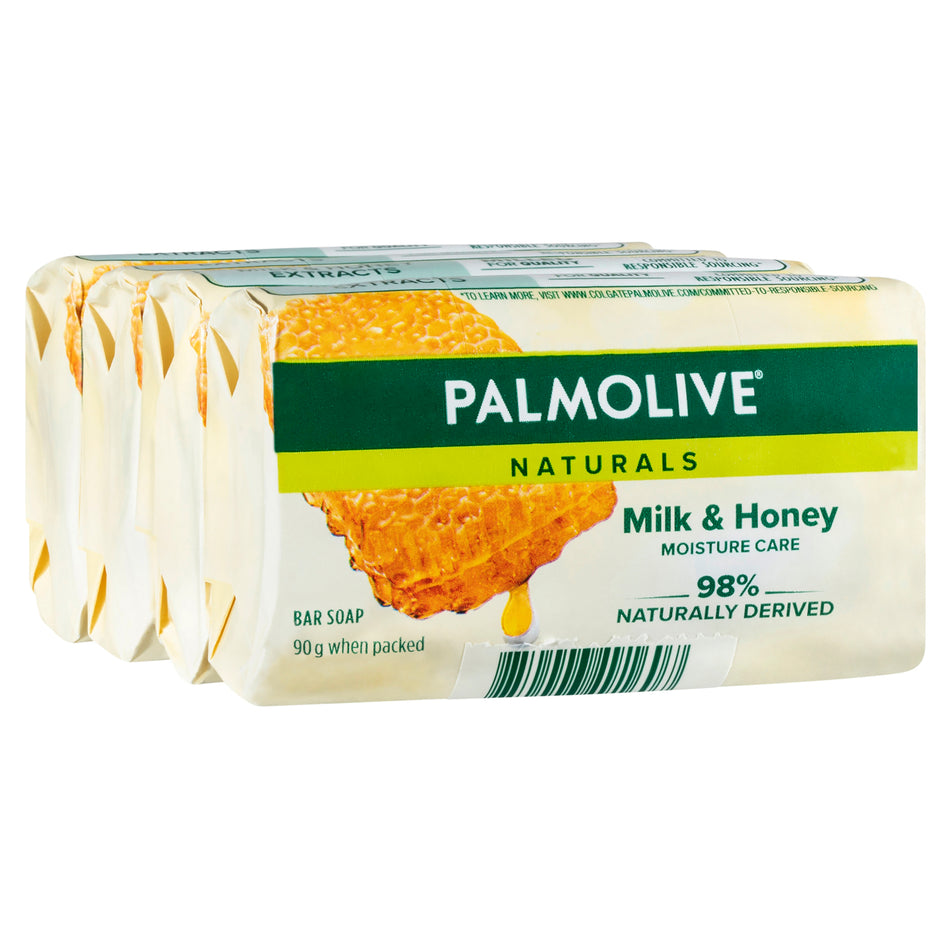 Palmolive Naturals Replenishing Bar Soap Milk & Honey 4 x 90g