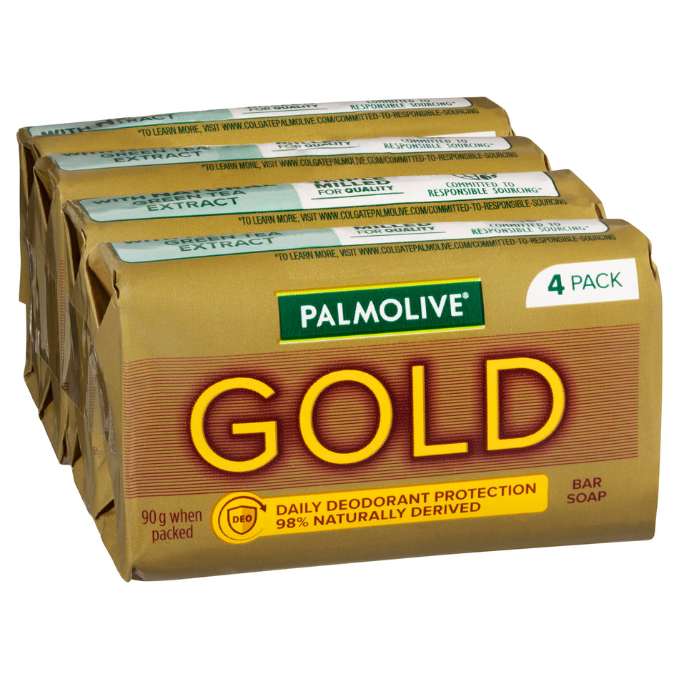 Palmolive Gold Bar Soap Daily Deodorant Protection 90g x4 pack