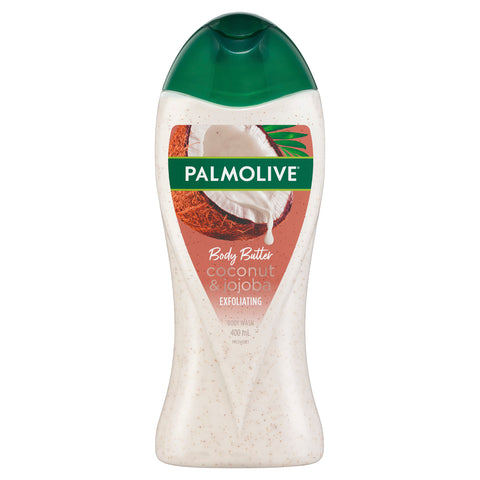 Palmolive Body Butter Coconut Scrub Jojoba Exfoliating Body Wash 400mL