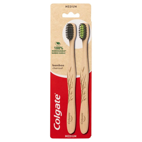 Colgate Toothbrush Bamboo Medium 2PK