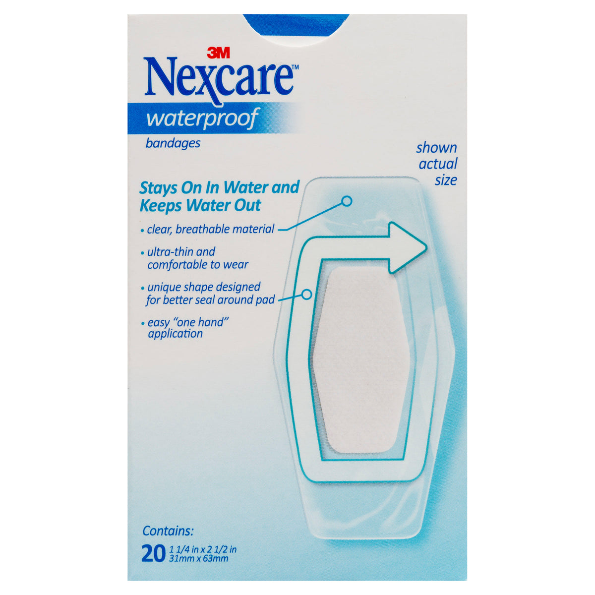Nexcare Medium Waterproof Strips 20 Pack