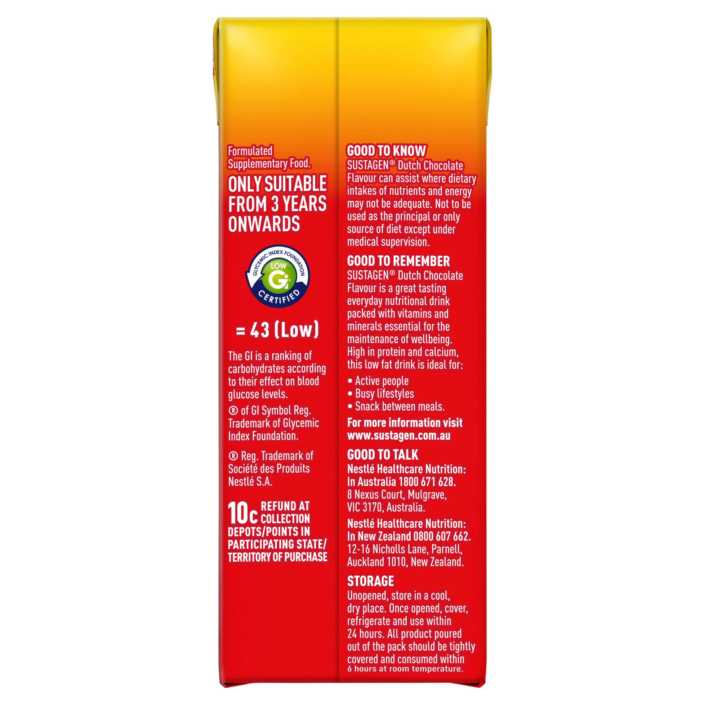 Sustagen Ready To Drink Dutch Chocolate 250ml Pack of 24