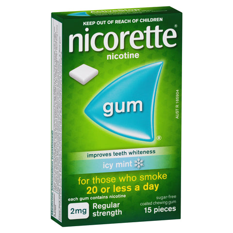 Nicorette Chewing Gum 2mg Icy Mint 15