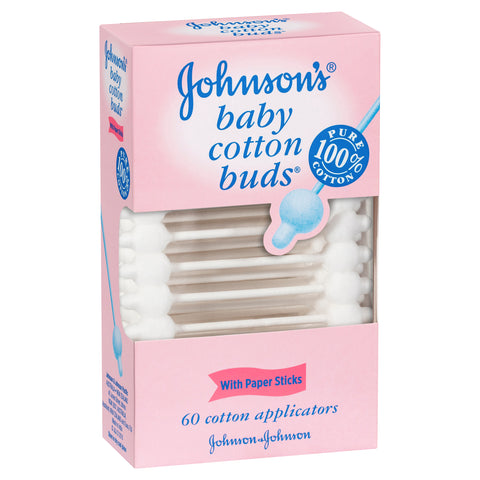 Johnson's Baby Cotton Applicator Buds 60 Pack