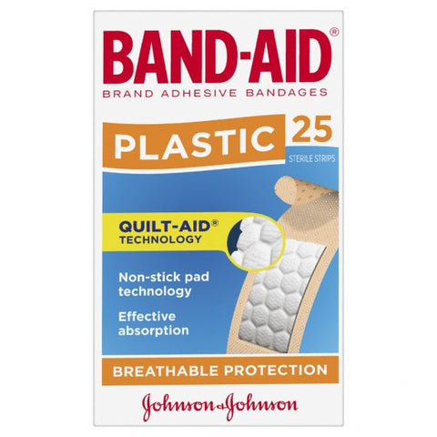 Band Aid Plastic Strips 25 Pack