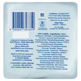 Johnson's Daily Essentials Facial Cleansing Wipes Dry Skin 25 X3