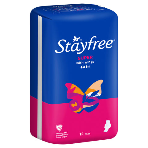 Stayfree Super Pads With Wings 12PK