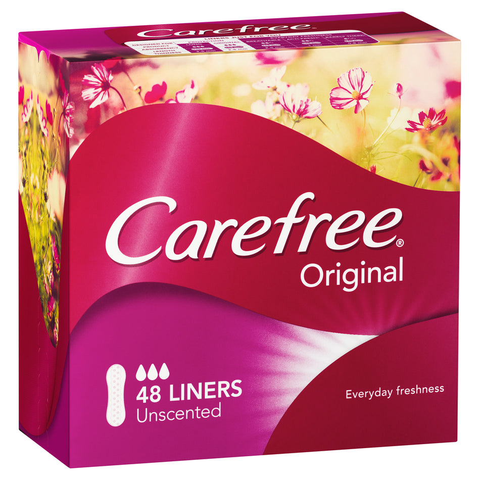 Carefree Original Unscented Panty Liners 48 Pack