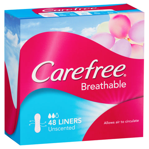 Carefree Breathable Unscented Panty Liners 48PK