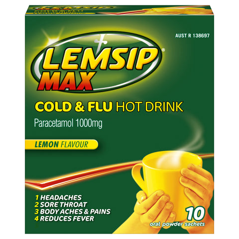 Lemsip Max Cold & Flu Hot Drink Lemon 10 Pack