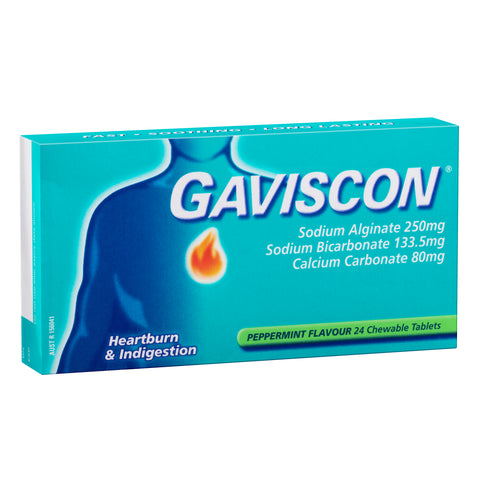 Gaviscon Chewable Peppermint Tablets 24 Pack
