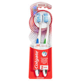 Colgate 360 Optic White Platinum with 2 whitening actions Toothbrush Medium Value 2-Pack