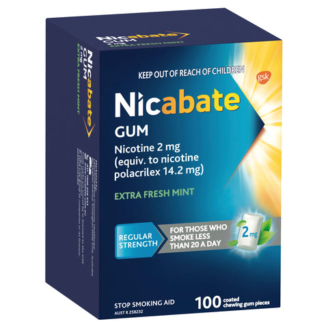 Nicabate Gum 2mg Extra Fresh 100 Pieces