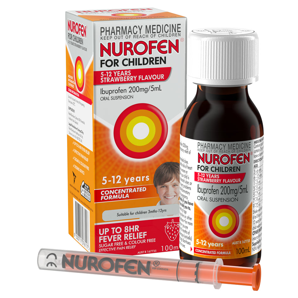 Nurofen for Children 5-12 Years Strawberry 100ml