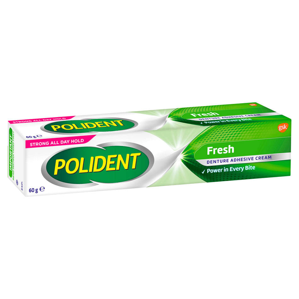 Polident Denture Adhesive Cream Fresh Mint 60g