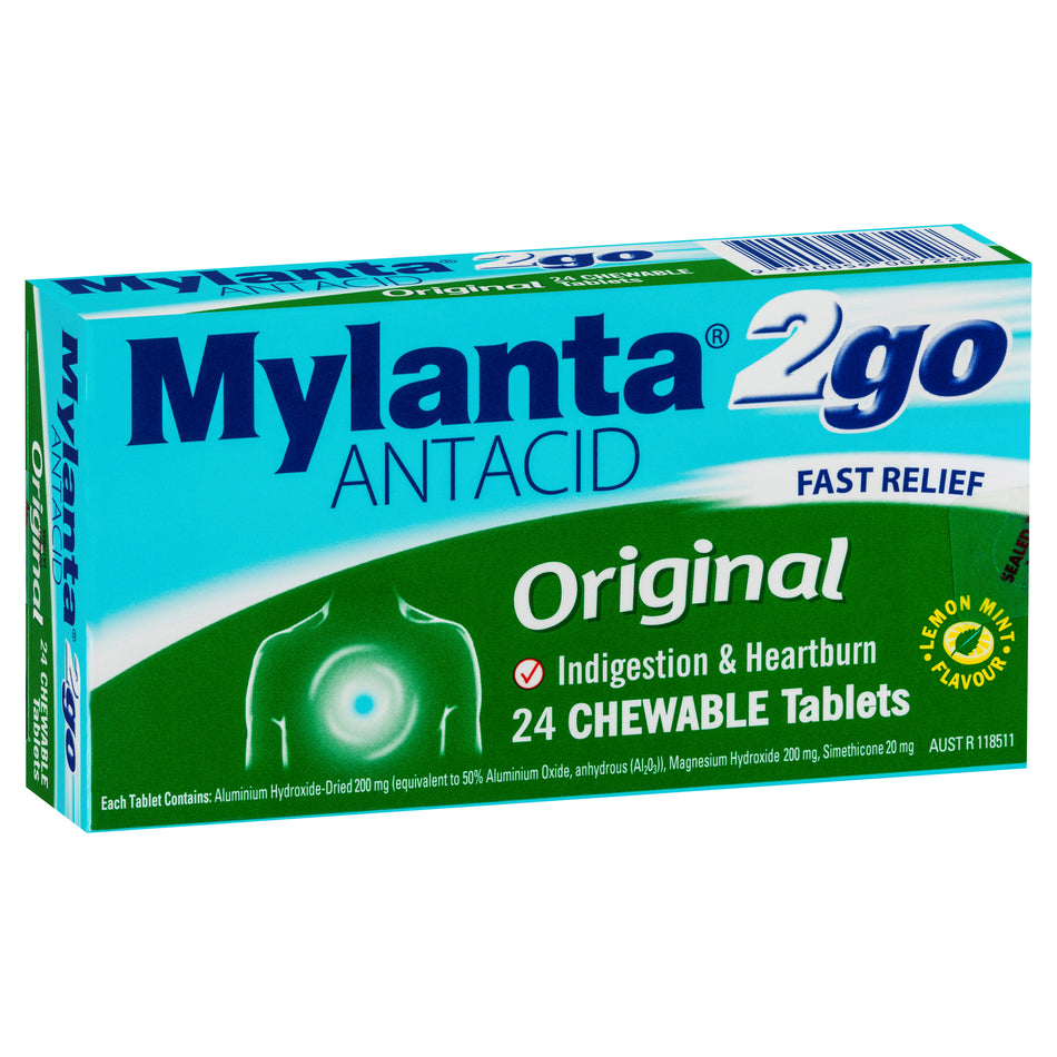 Mylanta 2Go Antacid Original 24 Tablets