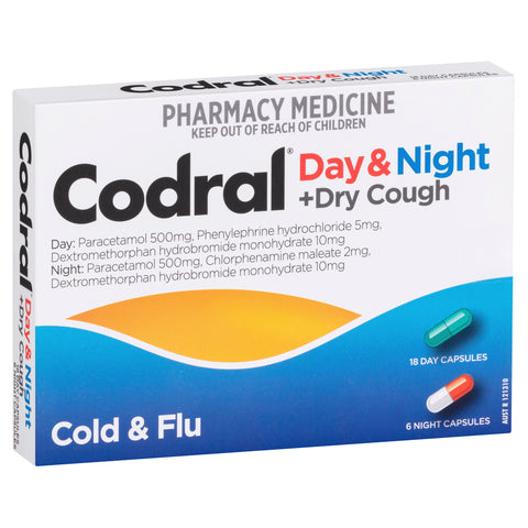 Codral Cold & Flu + Cough Day & Night 24 Capsules