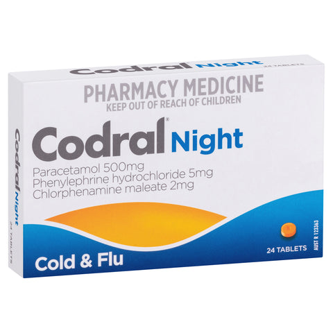 Codral Nightime Cold & Flu 24 Tablets