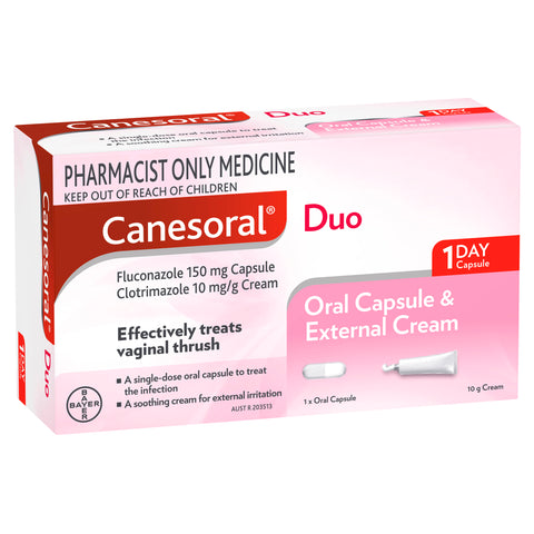 Canesoral Duo Pack 150mg Capsule + 10mg Cream (S3)