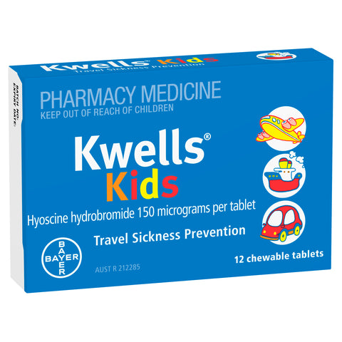 Kwells Kids Travel Sickness 12 Chewable Tablets