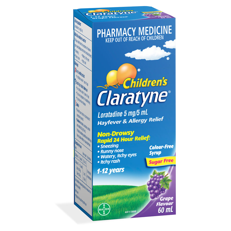Claratyne Children's Hayfever & Allergy Relief Antihistamine Grape Flavoured Syrup 60ml