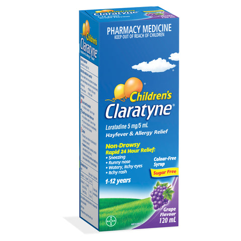 Claratyne Children's Hayfever & Allergy Relief Antihistamine Grape Flavoured Syrup 120ml