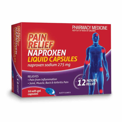 Mentholatum Pain Relief Naproxen 10 Liquid Capsules