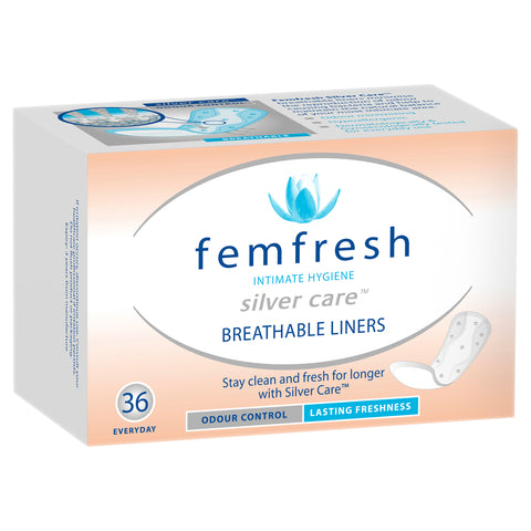 Femfresh Silvercare Panty Liners Breathable 36 Pack