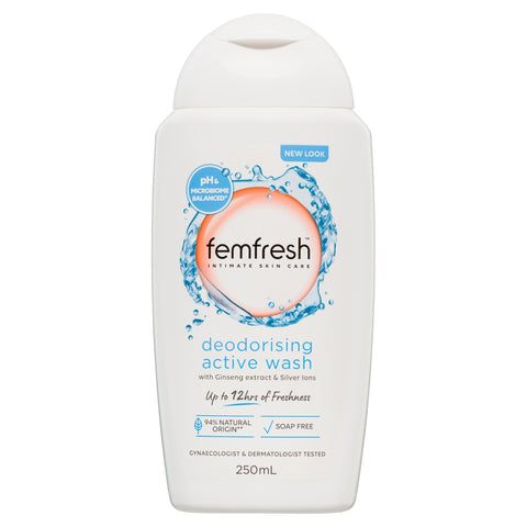 Femfresh Deodorising Active Wash with Ginseng Extract & Silver Ions 250mL