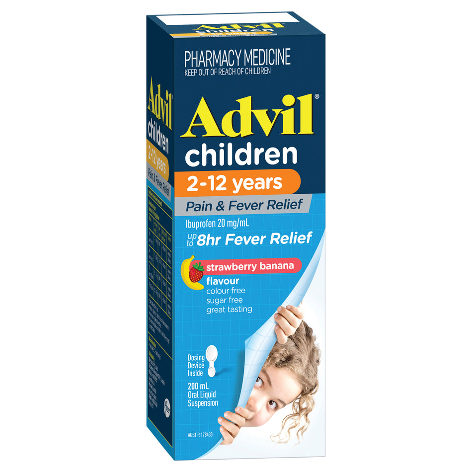 Advil Childrens 2-12 Years Strawberry Bannana 200ml