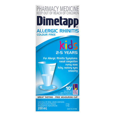 Dimetapp Allergic Rhinitis Colour Free Kids (2-5 Years) 200ml