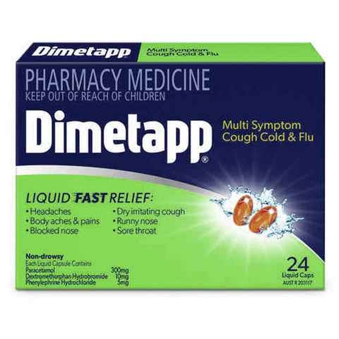 Dimetapp Multi Symptom Cough Cold & Flu 24 Liquid Capsules