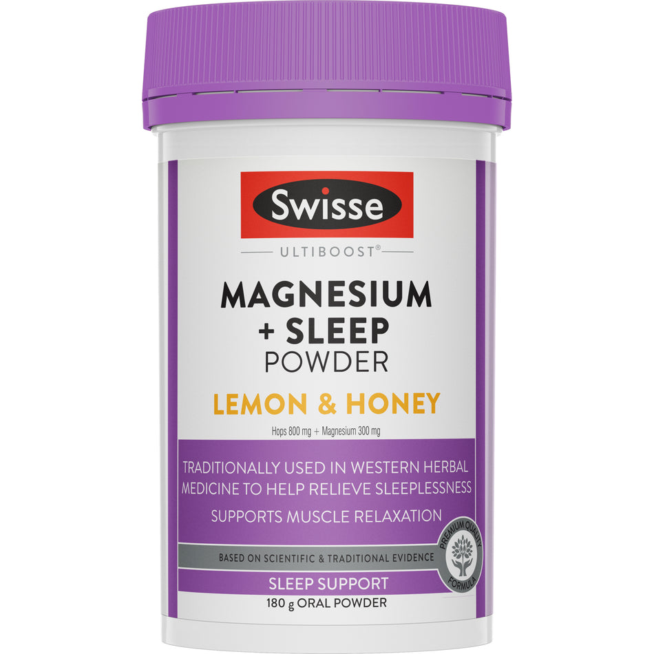 Swisse Ultiboost Magnesium + Sleep Powder Lemon & Honey 180g