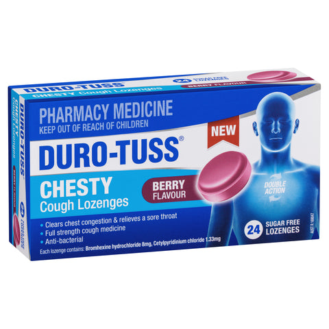 Durotuss Chesty Cough Berry Sugar Free 24 Lozenges