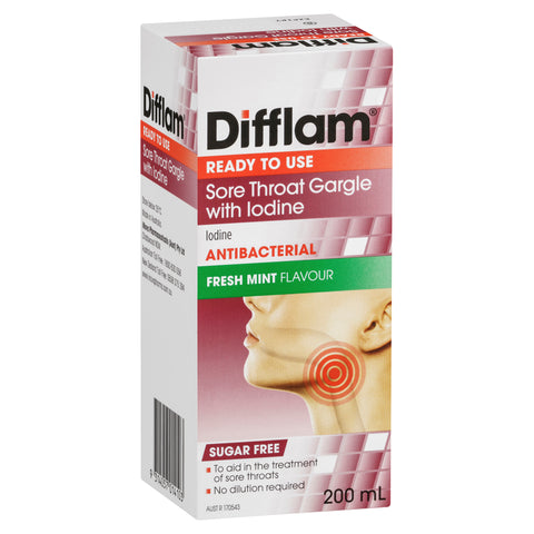 Difflam Sore Throat Gargle with Iodine 200ml