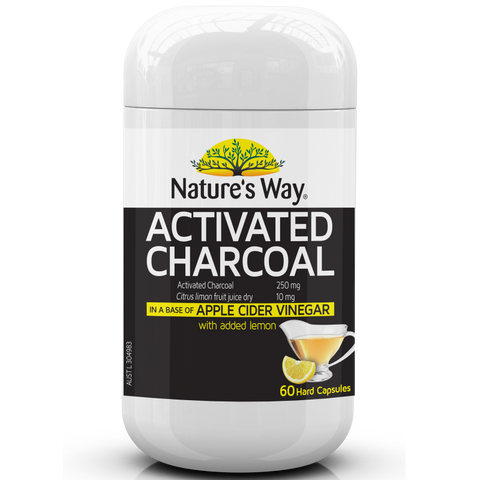 NATURE’S WAY ACTIVATED CHARCOAL CAPSULES 60S