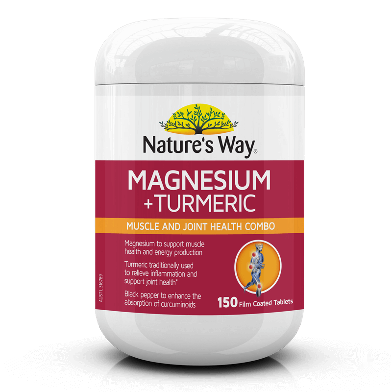 Nature's Way Magnesium + Turmeric 150 Tablets