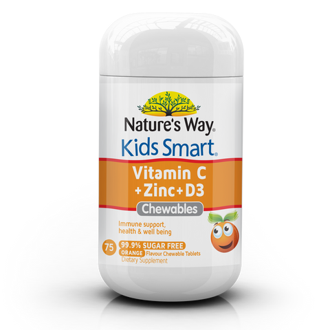 Nature's Way Kids Smart Vitamin C + Zinc + D 75 Chewable Tablets