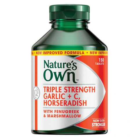 Nature's Own Triple Strength Garlic+C, Horseradish 150 Tablets