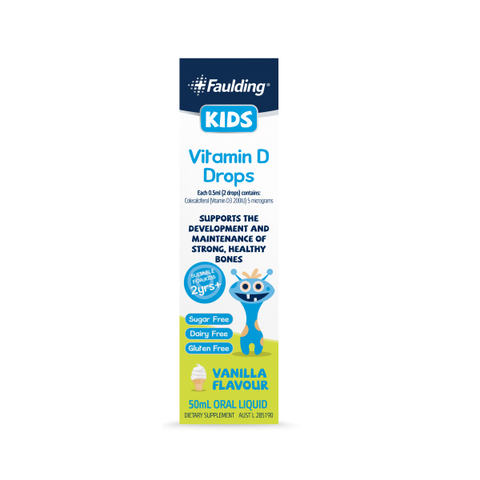 Faulding Kids Vitamin D Drops Oral Liquid – Vanilla Flavour 50ml