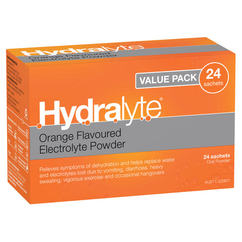 Hydralyte Orange Sachets Value Pack 4.9g x 24