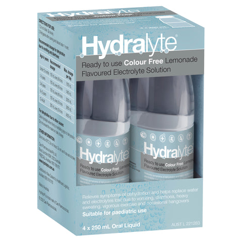 Hydralyte Ready To Drink Lemonade 250ml Solution 4PACK