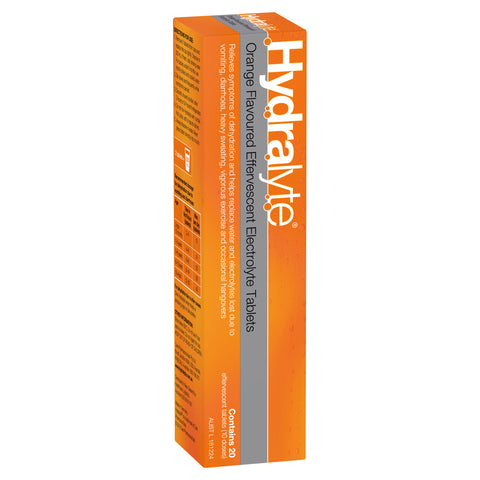 Hydralyte Electrolyte Effervescent Orange 20 Tablets