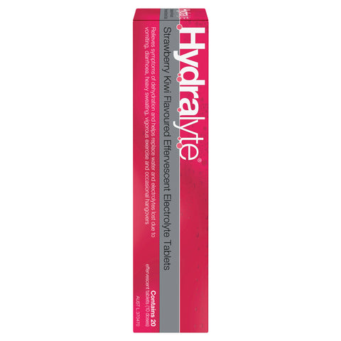 Hydralyte Electrolyte Effervescent Strawberry Kiwi 20 Tablets